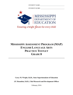 MISSISSIPPI ASSESSMENT PROGRAM (MAP) ENGLISH