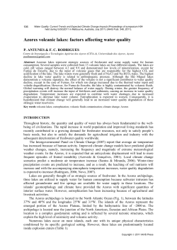 Azores volcanic lakes: factors affecting water quality