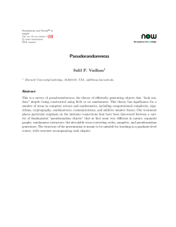 Pseudorandomness - Harvard SEAS