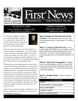 May 2012 - First Unitarian Universalist Church of Richmond