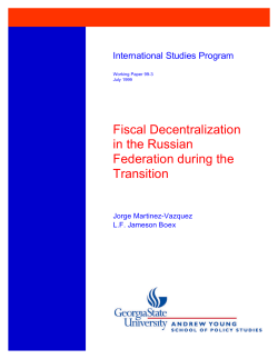 Fiscal Decentralization in the Russian Federation during the Transition