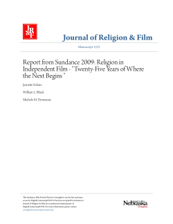 Report from Sundance 2009: Religion in