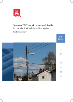 Status of NVE`s work on network tariffs