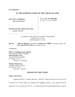 Opinion - Supreme Court of the Virgin Islands