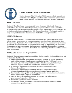 Council on Student Fees Charter - University of California Student