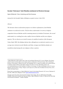 Secular Tolerance? Anti-Muslim sentiment in