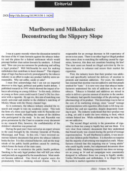 Marlboros and Milkshakes: Deconstructing the Slippery Slope