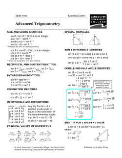 Advanced Trig - VCC Library - Vancouver Community College
