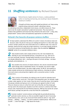 11 Shuffling sentences by Richard Durant