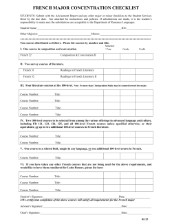 French Major Concentration Checklist