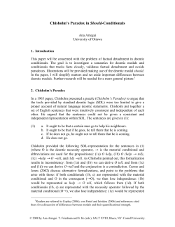 Chisholm`s Paradox in `Should`