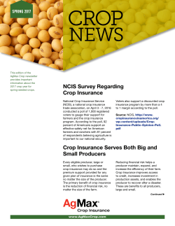 NCIS Survey Regarding Crop Insurance Crop Insurance Serves