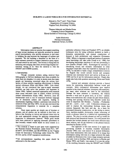 BUILDING A LARGE THESAURUS FOR INFORMATION RETRIEVAL