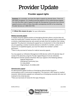 Provider appeal rights - Providers &ndash; Amerigroup