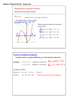 Algebra I Regents Review &ndash; Sequences notes