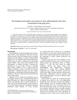 Development and quality assessment of value added plantain stem