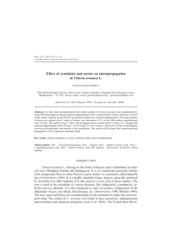 Effect of cytokinins and auxins on micropropagation of Clitoria
