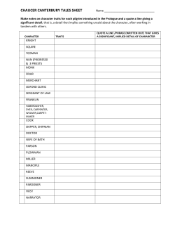 chaucer canterbury tales sheet