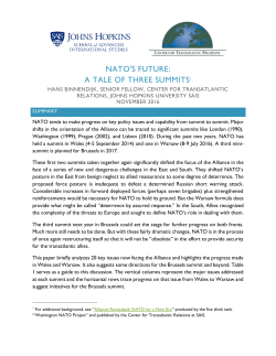 NATO`S FUTURE: A TALE OF THREE SUMMITS1