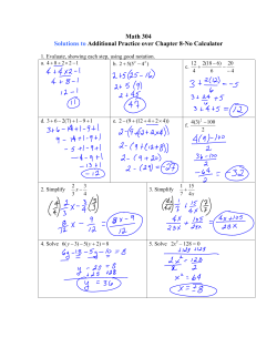 Math 304 Solutions to Additional Practice over Chapter 8