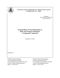 Potential Risks of Nine Rodenticides to Birds and Nontarget Mammals
