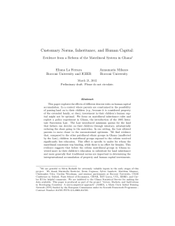 Customary Norms, Inheritance, and Human Capital: Evidence from a