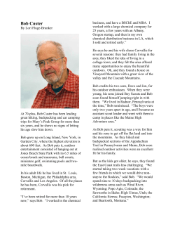 Bob Custer - Oregon Chapter Sierra Club