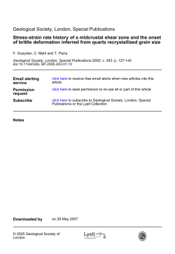 of brittle deformation inferred from quartz recrystallized grain size
