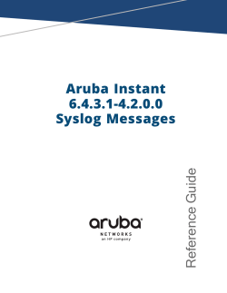 Aruba Instant 6.4.3.x-4.2 Syslog Messages Reference Guide