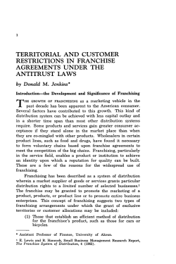 Territorial and Customer Restrictions in Franchise Agreements