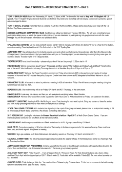 daily notices &ndash; wednesday 8 march 2017 &ndash; day 6