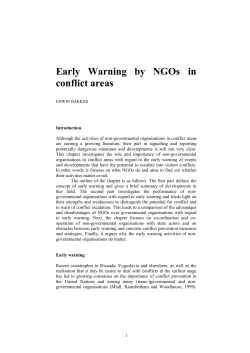 Early Warning by NGOs in conflict areas