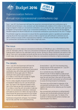 Annual non-concessional contributions cap