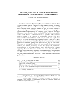 Litigation, Settlement, and the Public Welfare