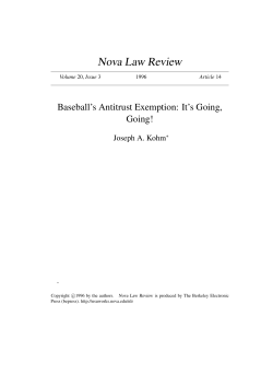 Baseball`s Antitrust Exemption