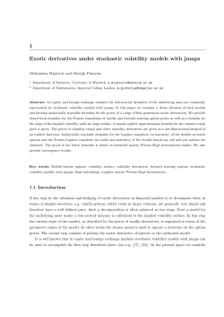 1 Exotic derivatives under stochastic volatility models with jumps