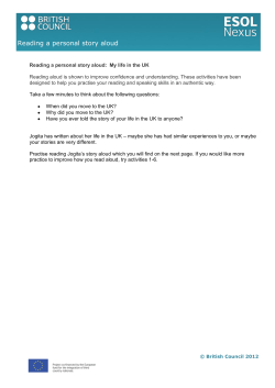 Reading a personal story aloud