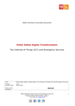 Public Safety Digital Transformation The Internet of Things (IoT) and