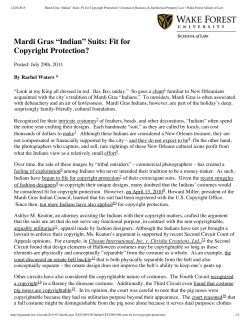 Mardi Gras &ldquo;Indian&rdquo; Suits- Fit for Copy...operty Law | Wake Forest