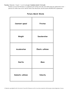 Picture Match Words Constant speed Friction Weight Deceleration