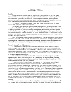 AP United States Government and Politics Summary Overview