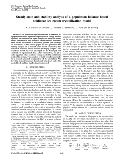 Steady-State and Stability Analysis of a Population Balance Based