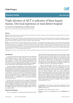 Triple elevation of ALT is indicative of blunt