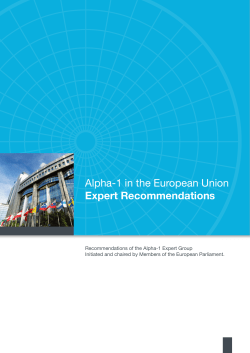Alpha-1 in the European Union Expert Recommendations