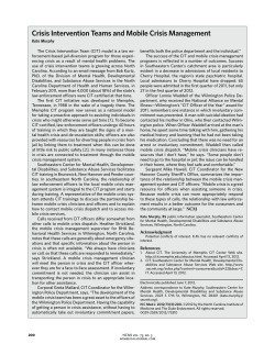 Crisis Intervention Teams and Mobile Crisis Management