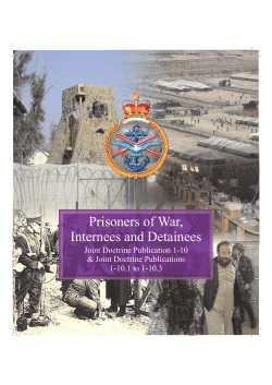 joint doctrine publication 1-10 prisoners of war, internees and