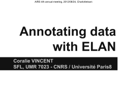 Annotating data with ELAN - UMR 7023