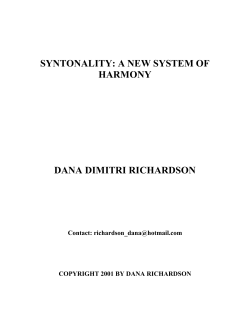 syntonality theory - Dana Dimitri Richardson