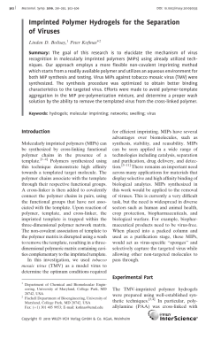 Imprinted Polymer Hydrogels for the Separation of Viruses