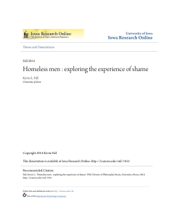 Homeless men : exploring the experience of shame